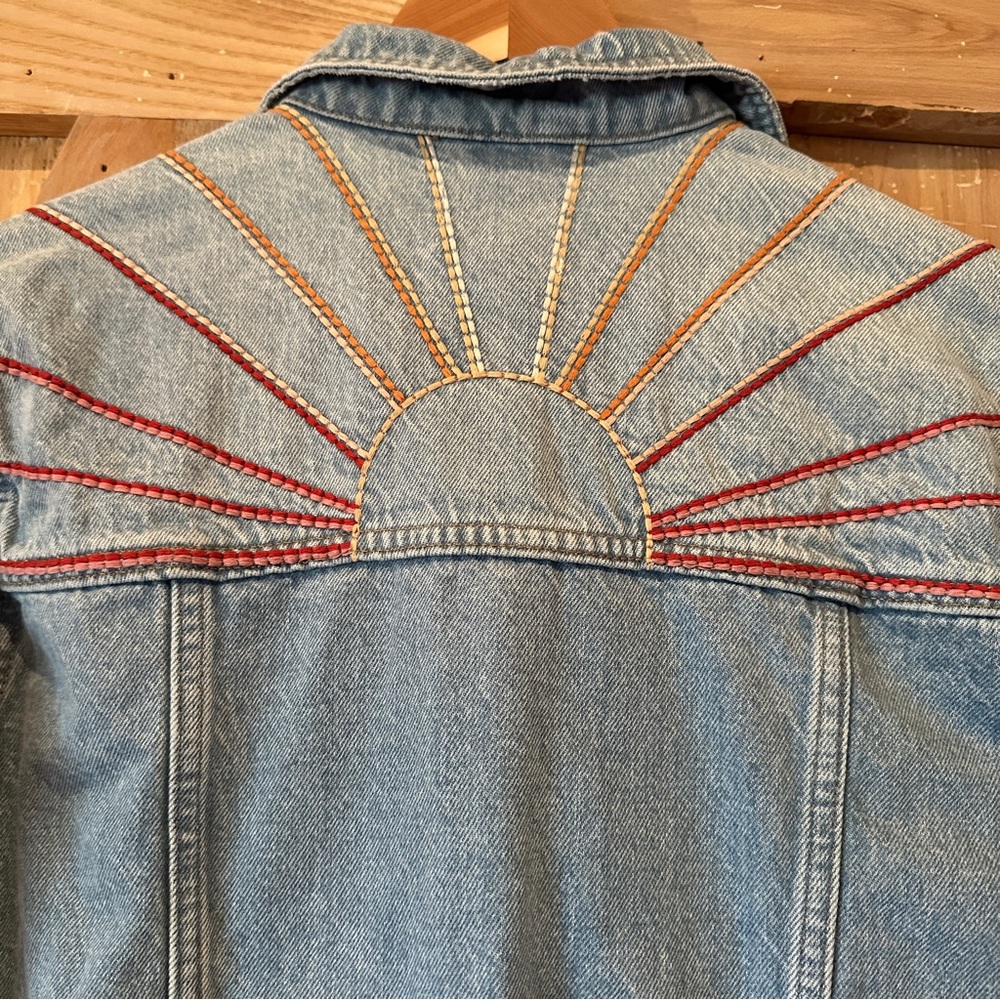 Marine Layer Embroidered Denim Jacket with Sunburst Design Size M - Picture 5 of 12
